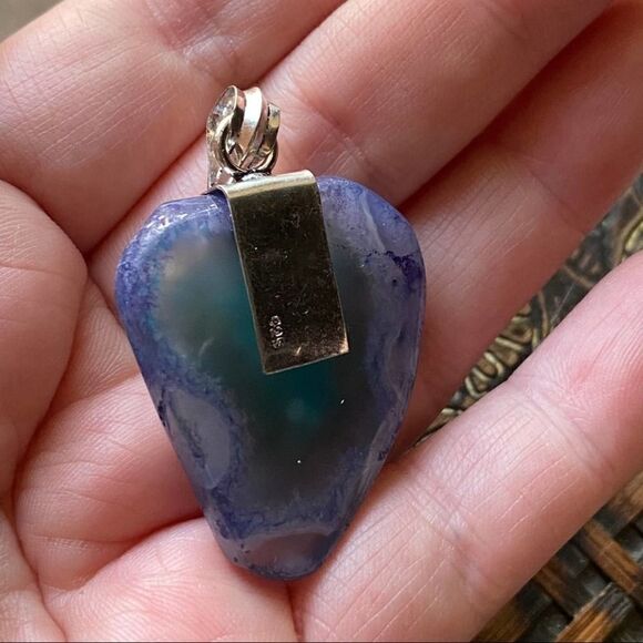 Solar Quartz, Amethyst sterling pendant - Picture 6 of 7